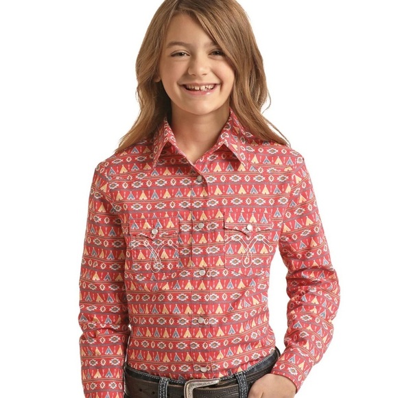 panhandle Other - NWT! KIDS PANHANDLE LONG SLEEVE TEEPEE PRINT SNAP SHIRT med western